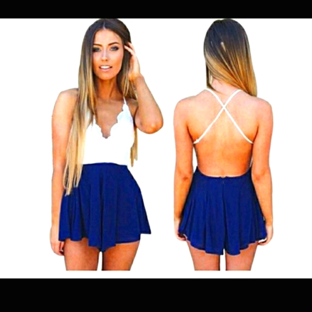 **SALE** Moxeay Blue & White Romper